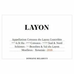 Domaine Belargus Layon Coteaux Du Layon Moelleux (375ML Half-bottle) 2018
