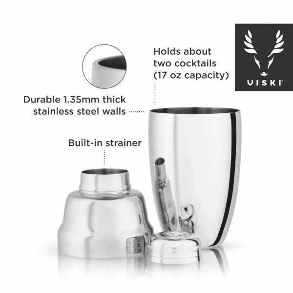 Viski Stainless Steel Cocktail Shaker - Image 7