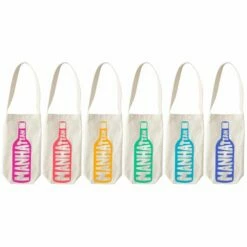 Maptotes Manhattan Canvas Wine Totes (Set Of 6)