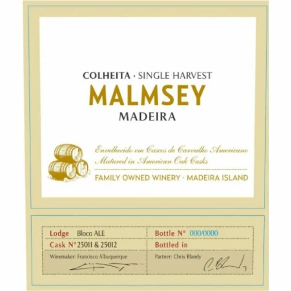 Blandy's Madeira Colheita Malmsey Single Harvest 2007 - Image 2