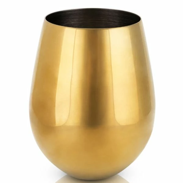 Viski Gold Stemless Wine Glasses (Set Of 2)